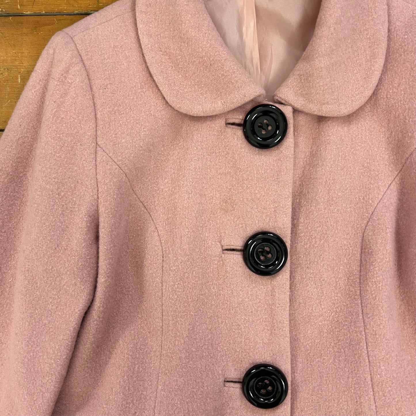 vintage 00s pink button down peacoat