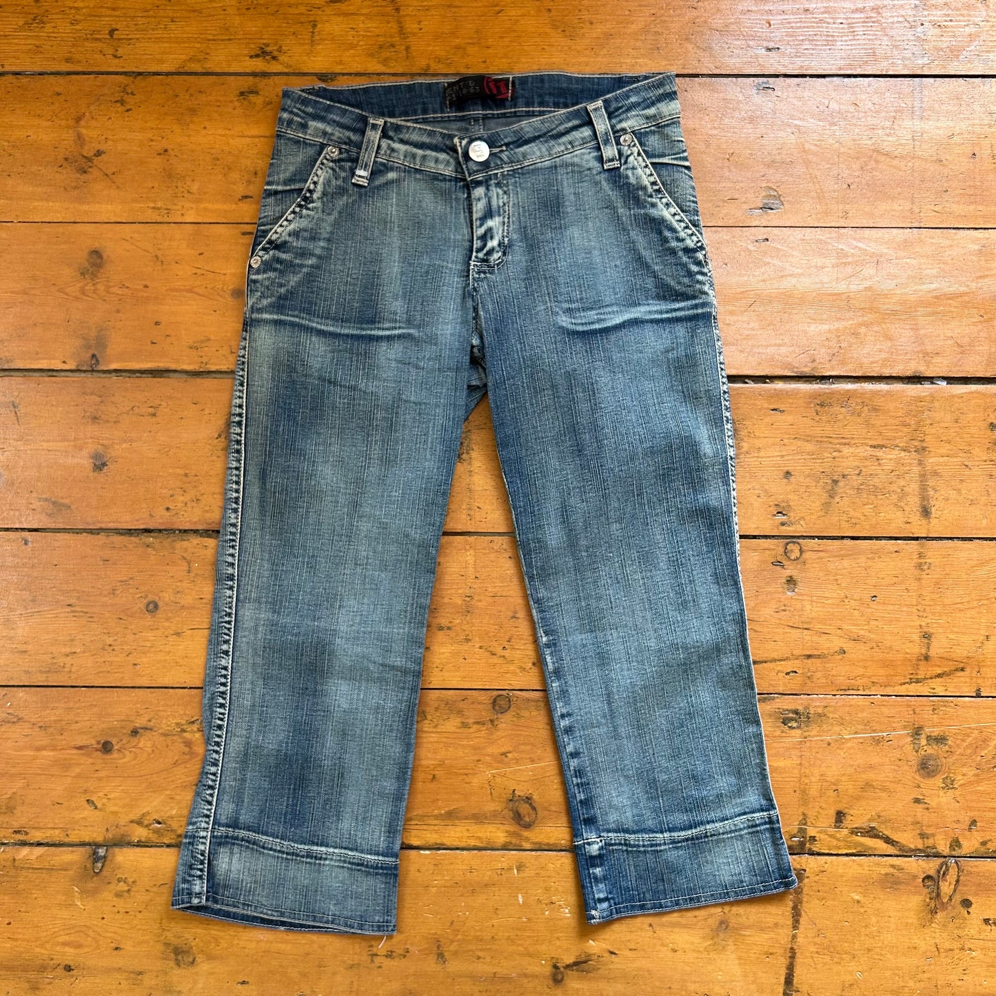 vintage 00s denim low rise capri pants