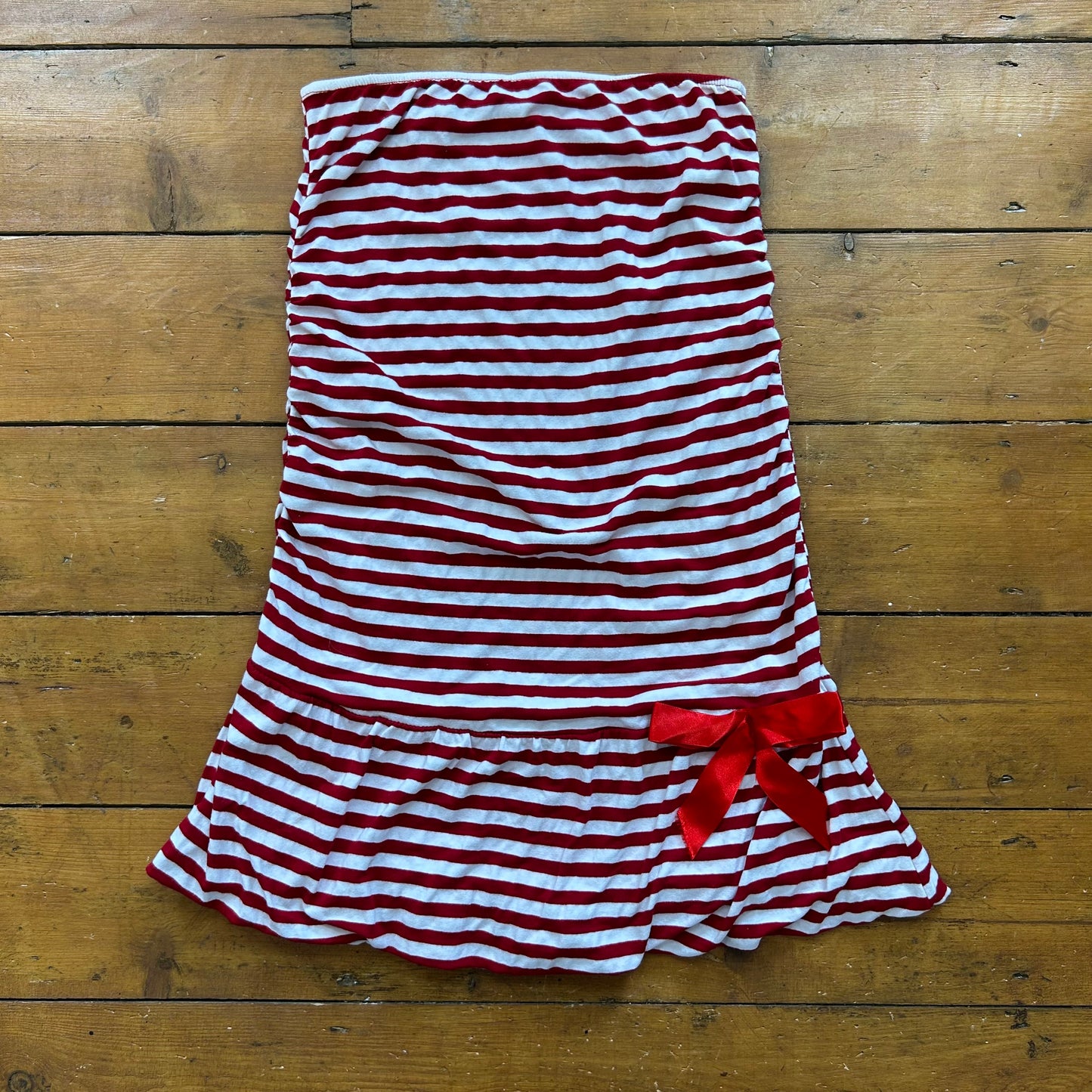 vintage 00s red and white striped mini dress