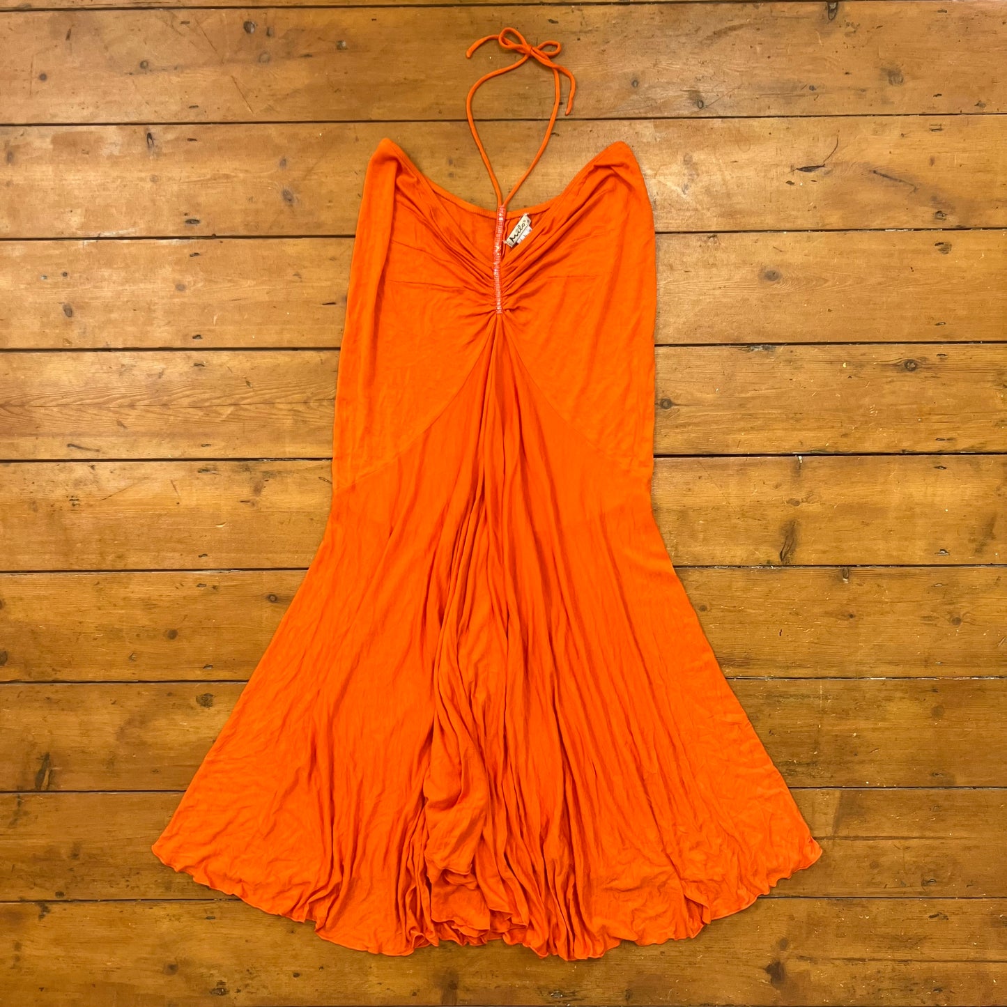 vintage 00s orange beaded midi dress / skirt
