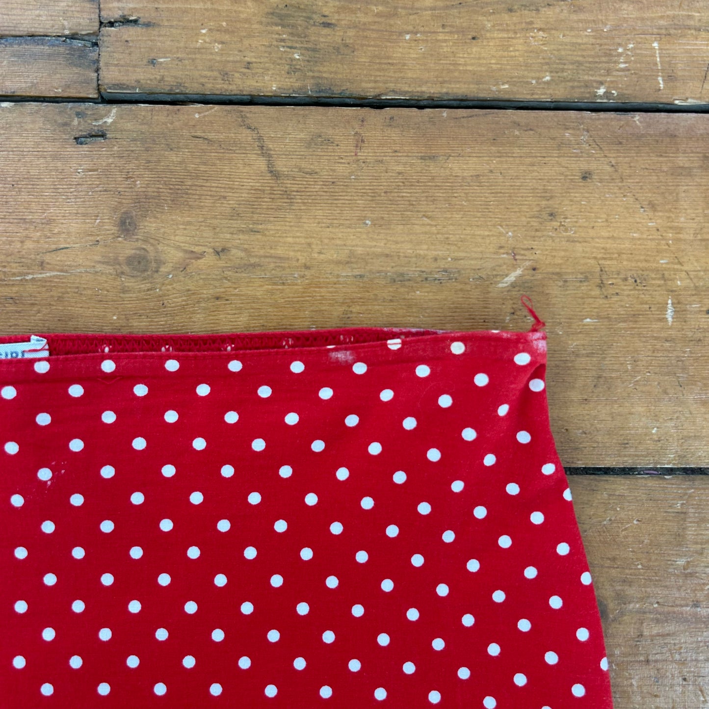 vintage 00s red polka dot midi skirt