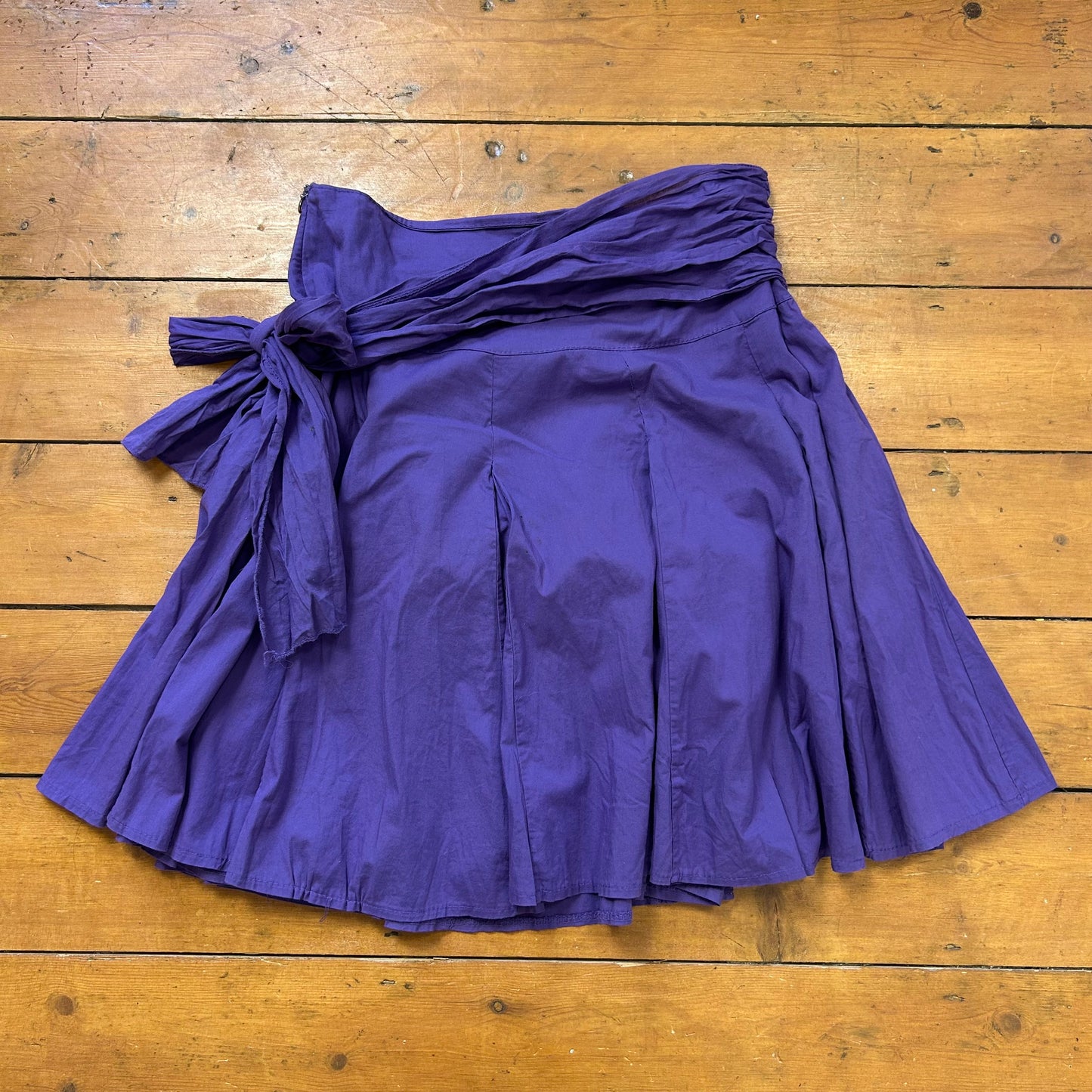 vintage 00s purple pleated midi skirt