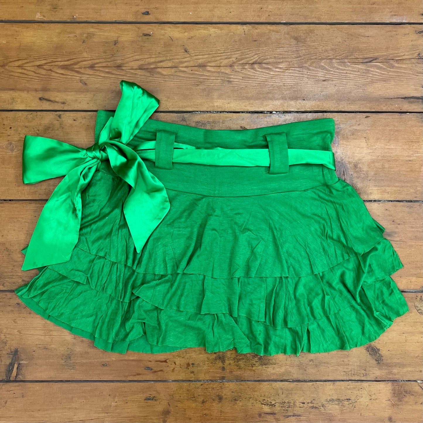vintage 00s green rara mini skirt