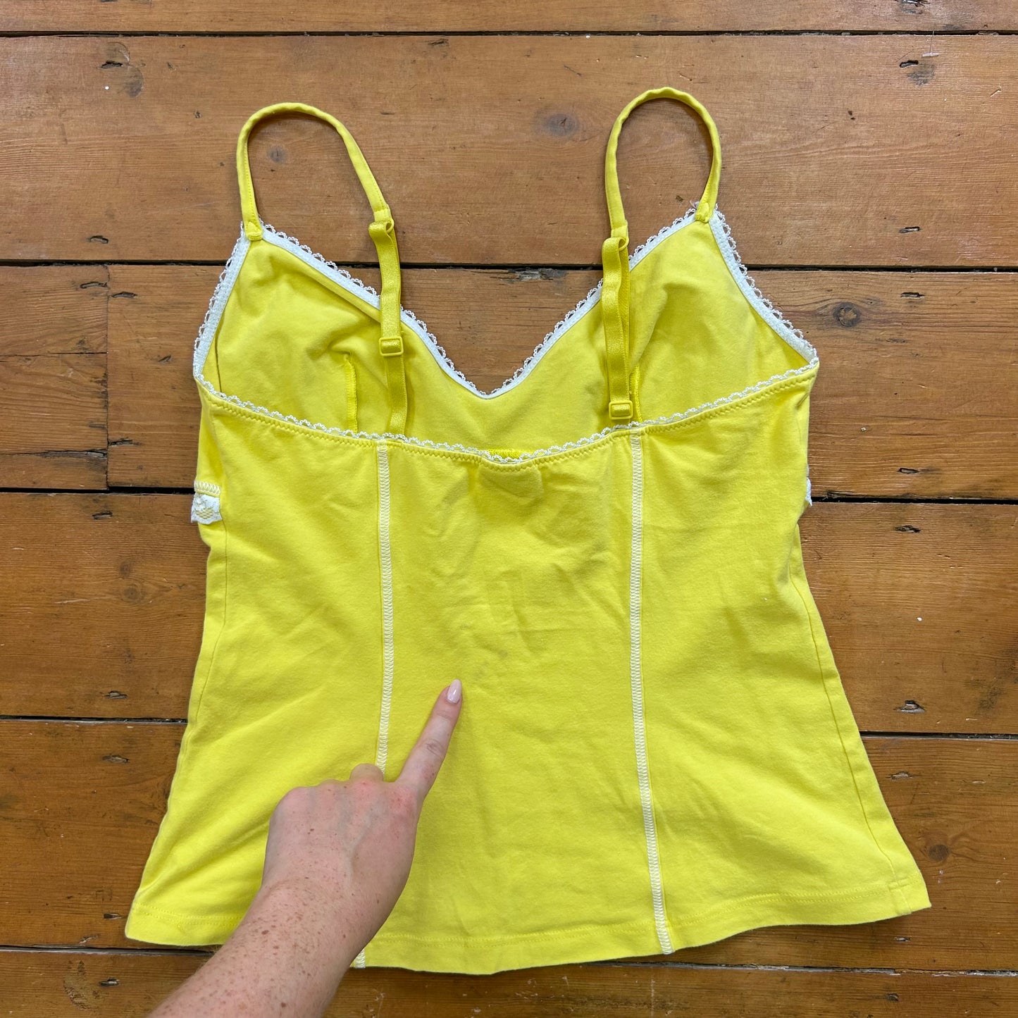 vintage 00s yellow lace trim cami
