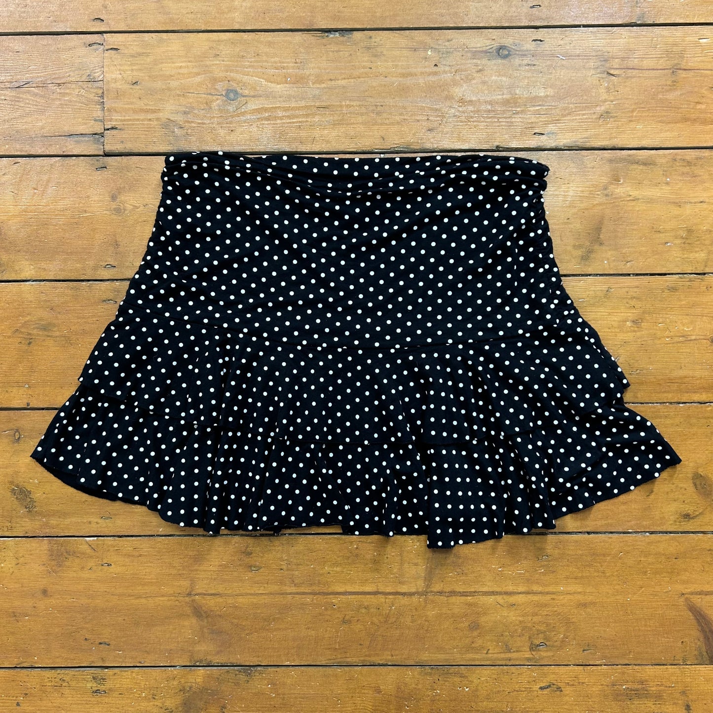 vintage 00s black polka dot rara mini skirt