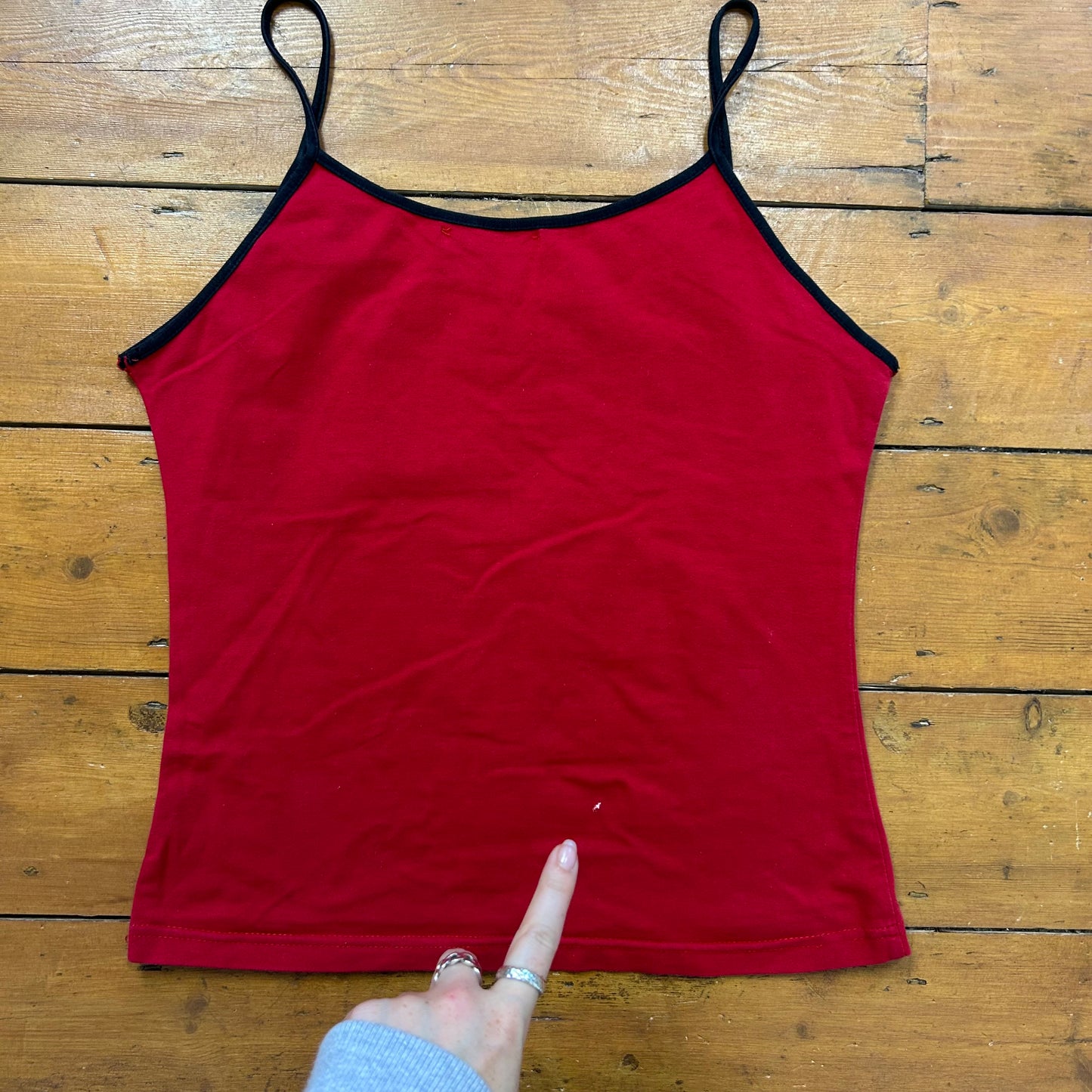 vintage 00s red graphic cami top