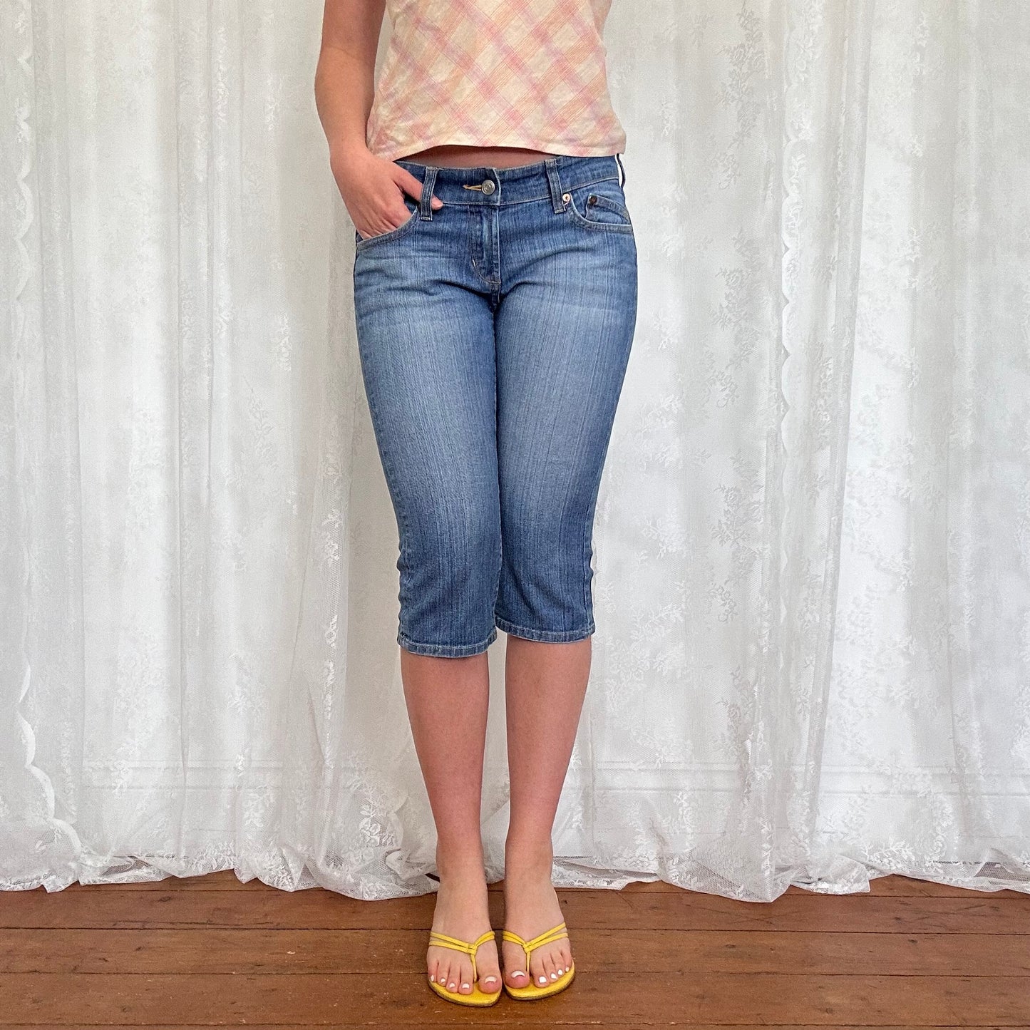 vintage 00s denim capri pants