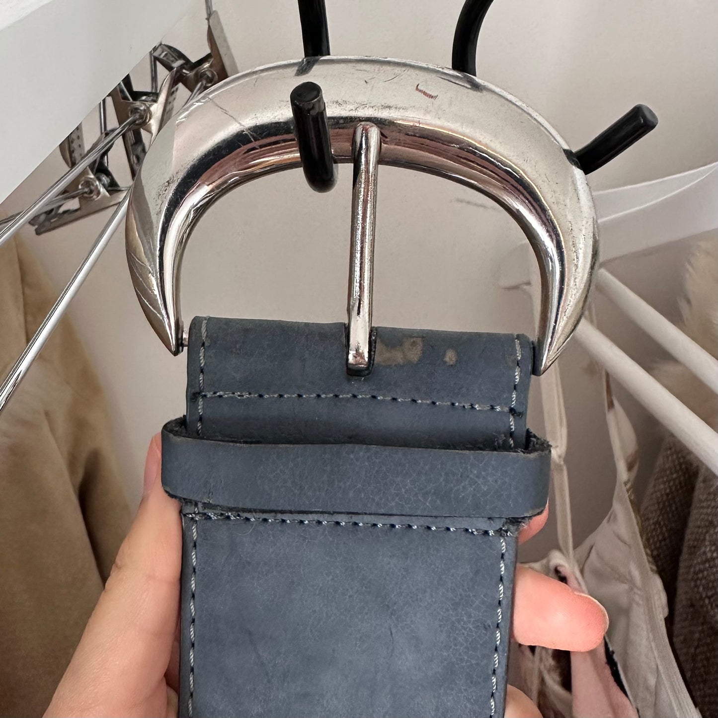 vintage 00s blue studded chunky belt