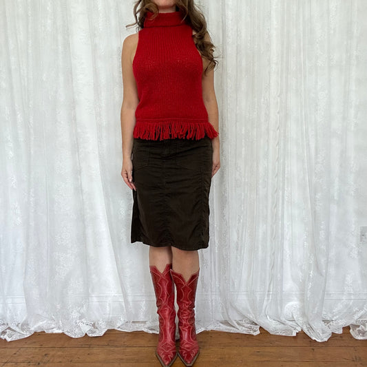 vintage 00s stripey knitted sleeveless jumper