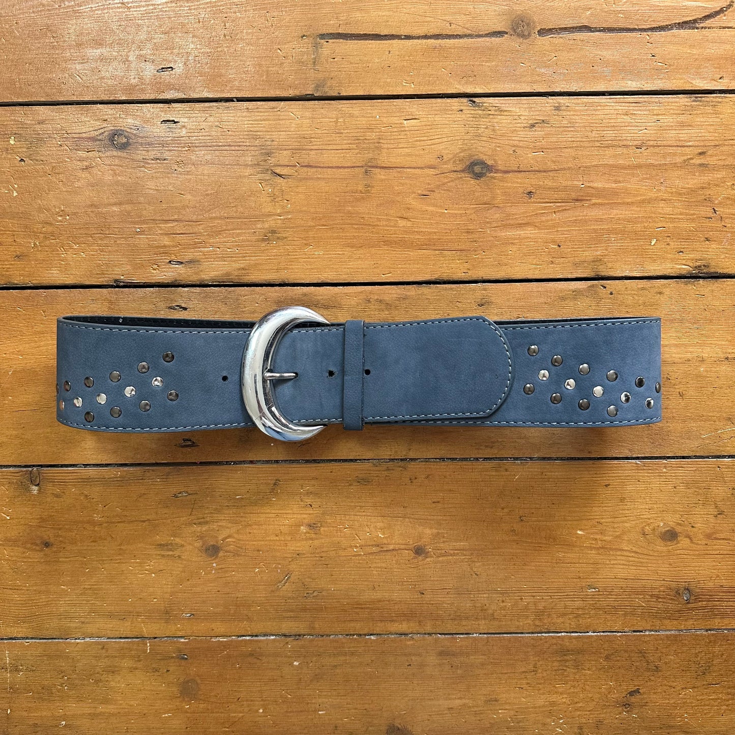 vintage 00s blue studded chunky belt