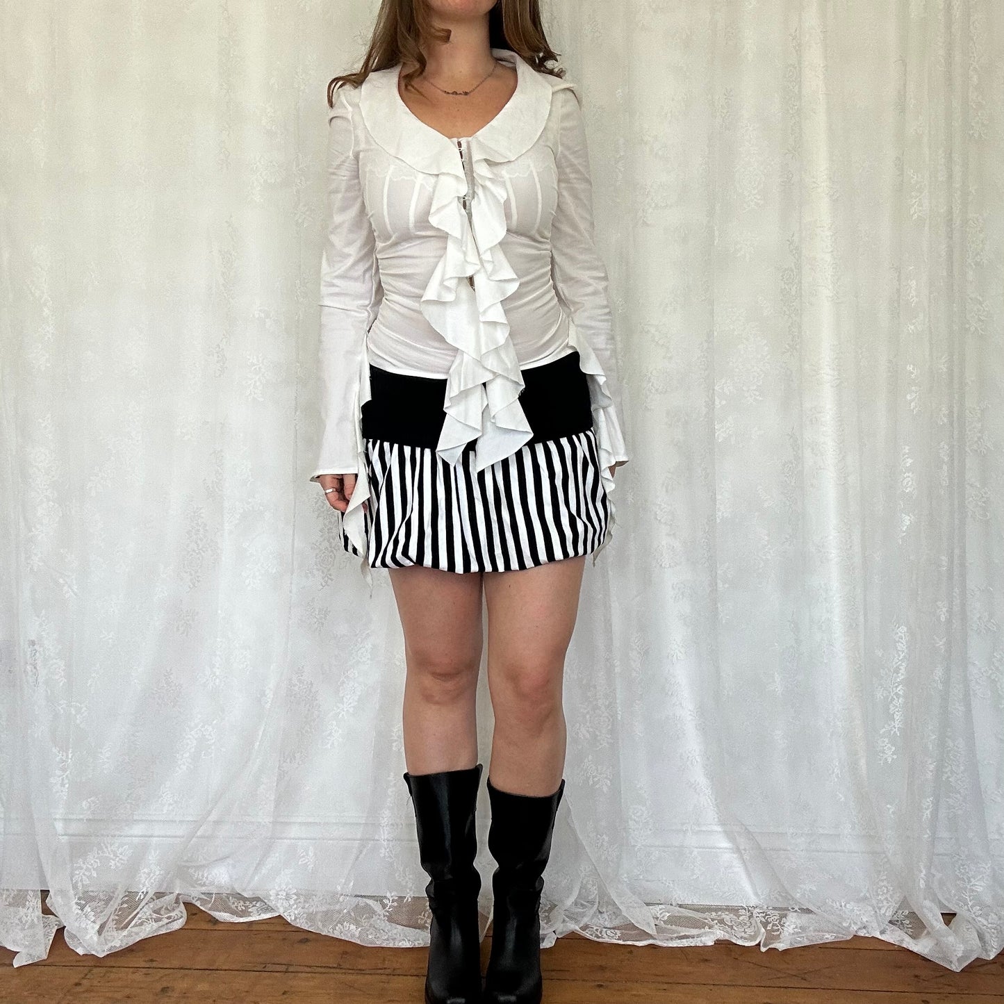 vintage 00s striped bubble skirt