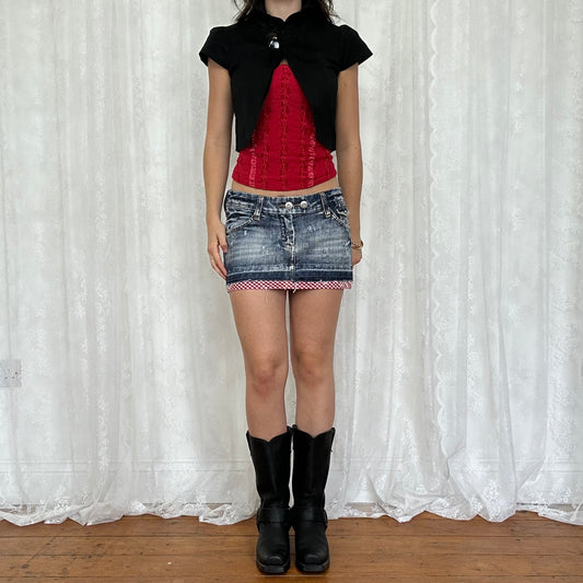 vintage 00s black short sleeve peacoat