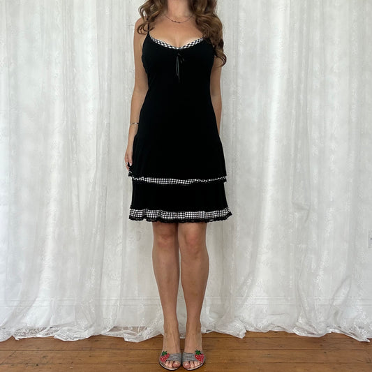 vintage 00s black gingham rara dress