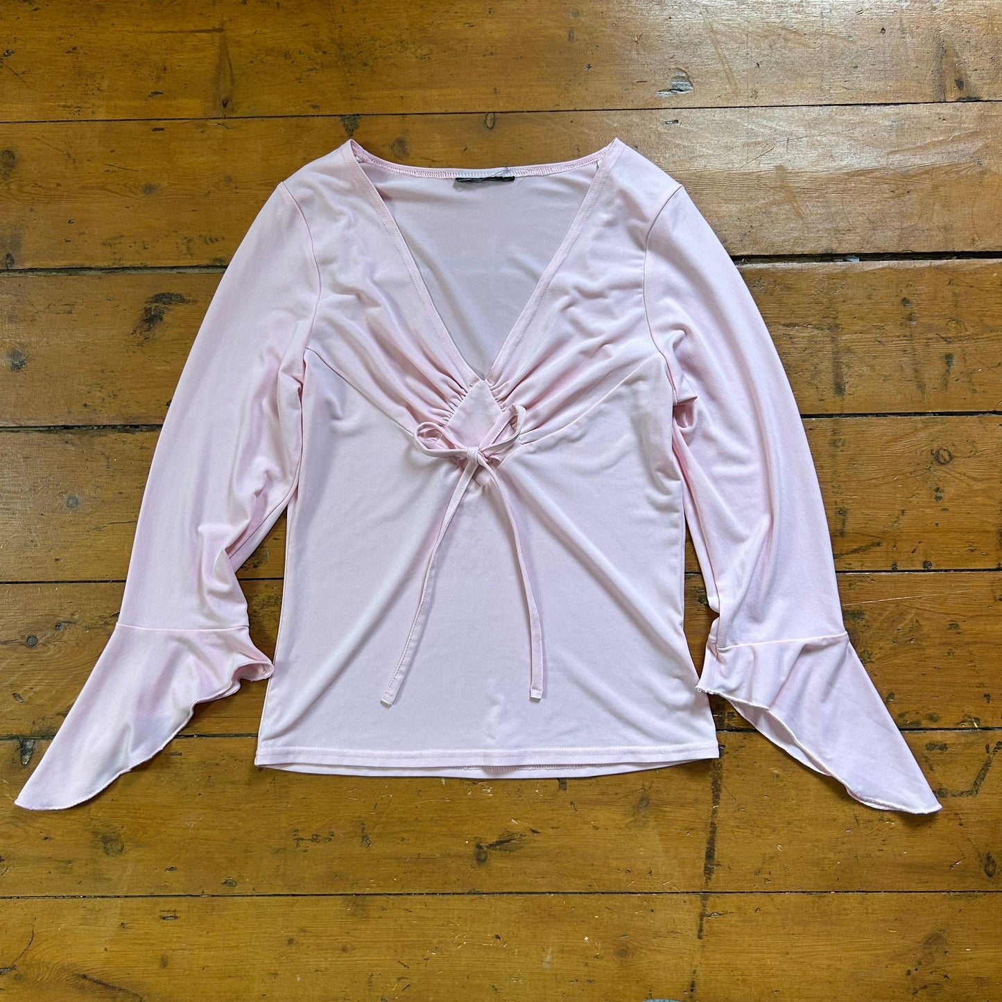 vintage 00s baby pink long sleeve top