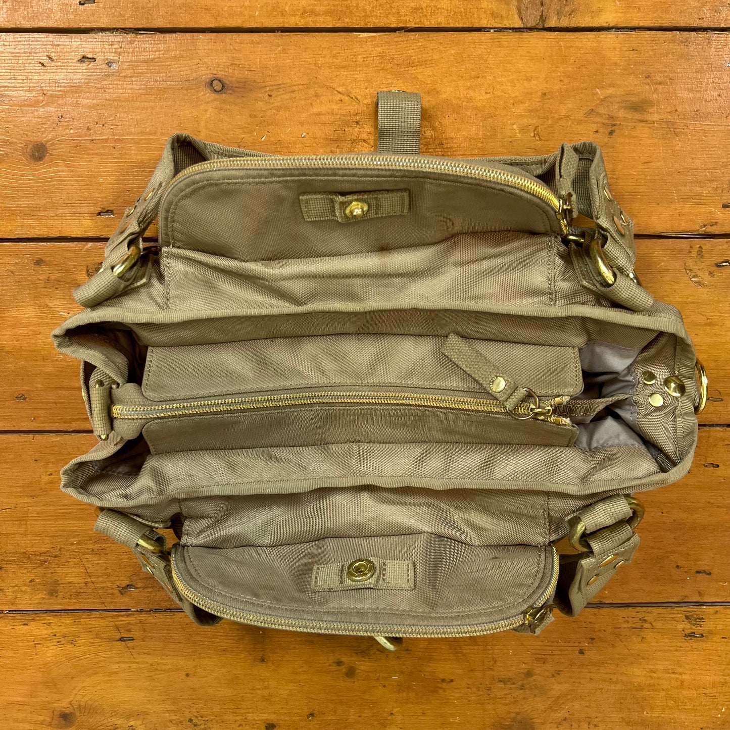 vintage 00s beige / grey george gina & lucy bag