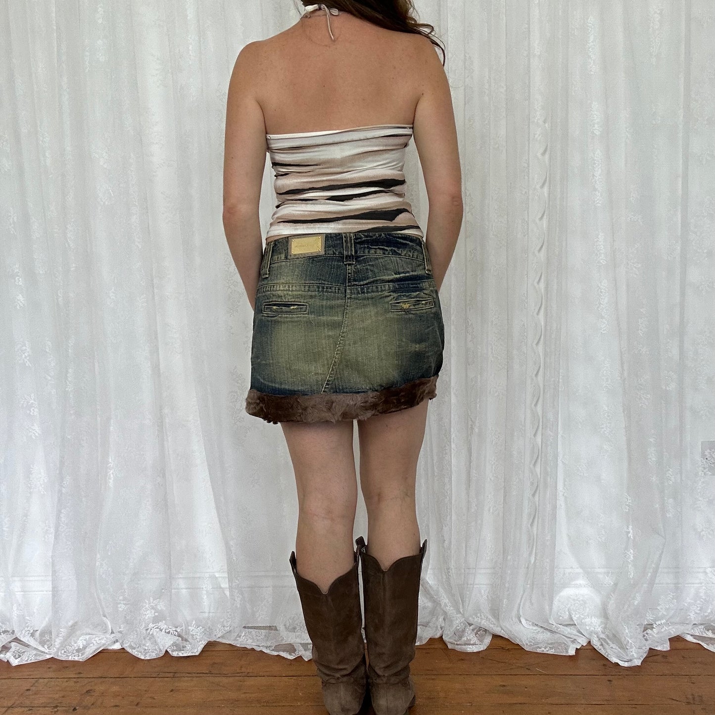 vintage 00s animal print halter top
