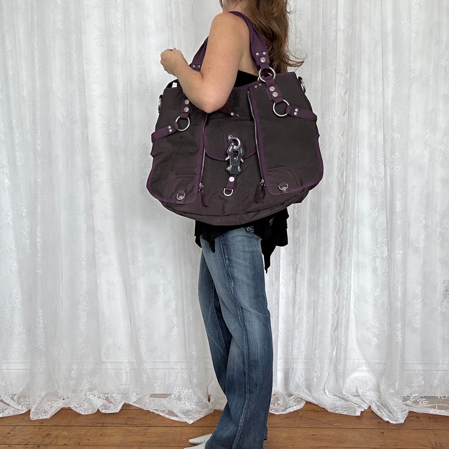vintage 00s large purple George, Gina & Lucy cargo bag