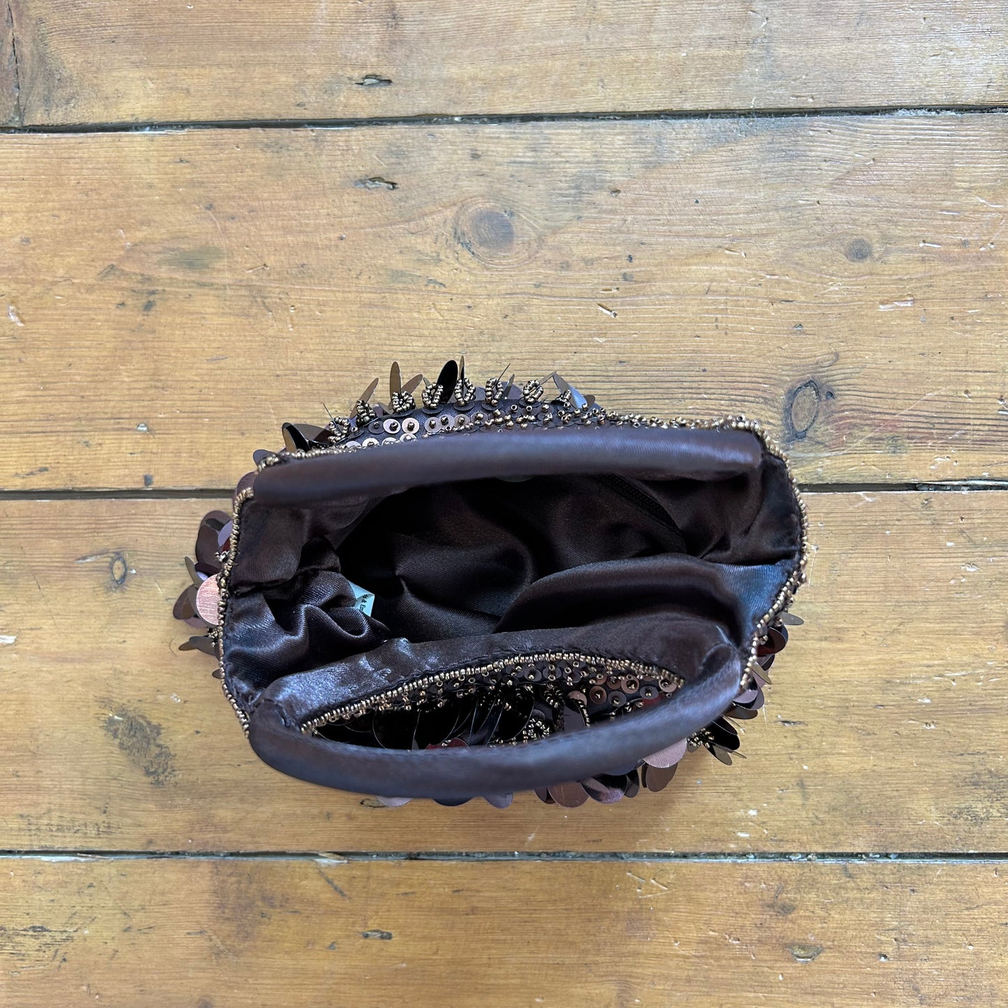 vintage 00s brown sequin beaded bag