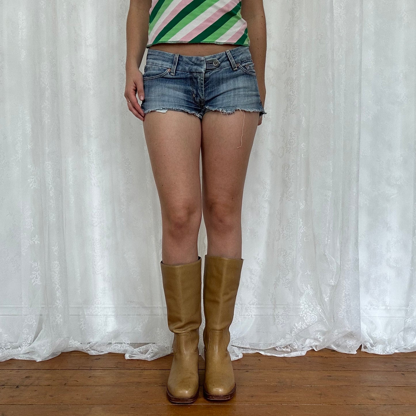 vintage 00s denim micro shorts