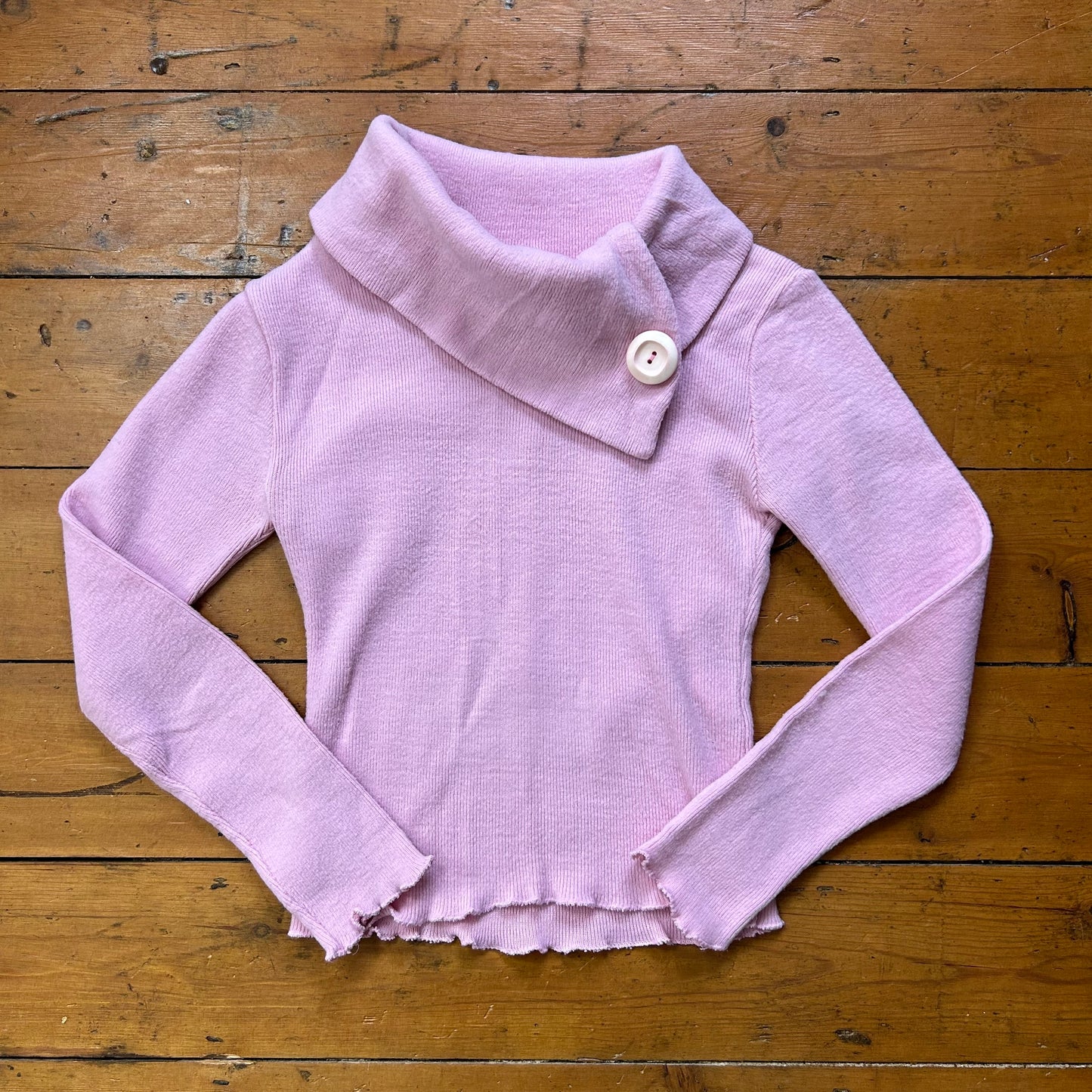 vintage 00s baby pink oversized collar jumper