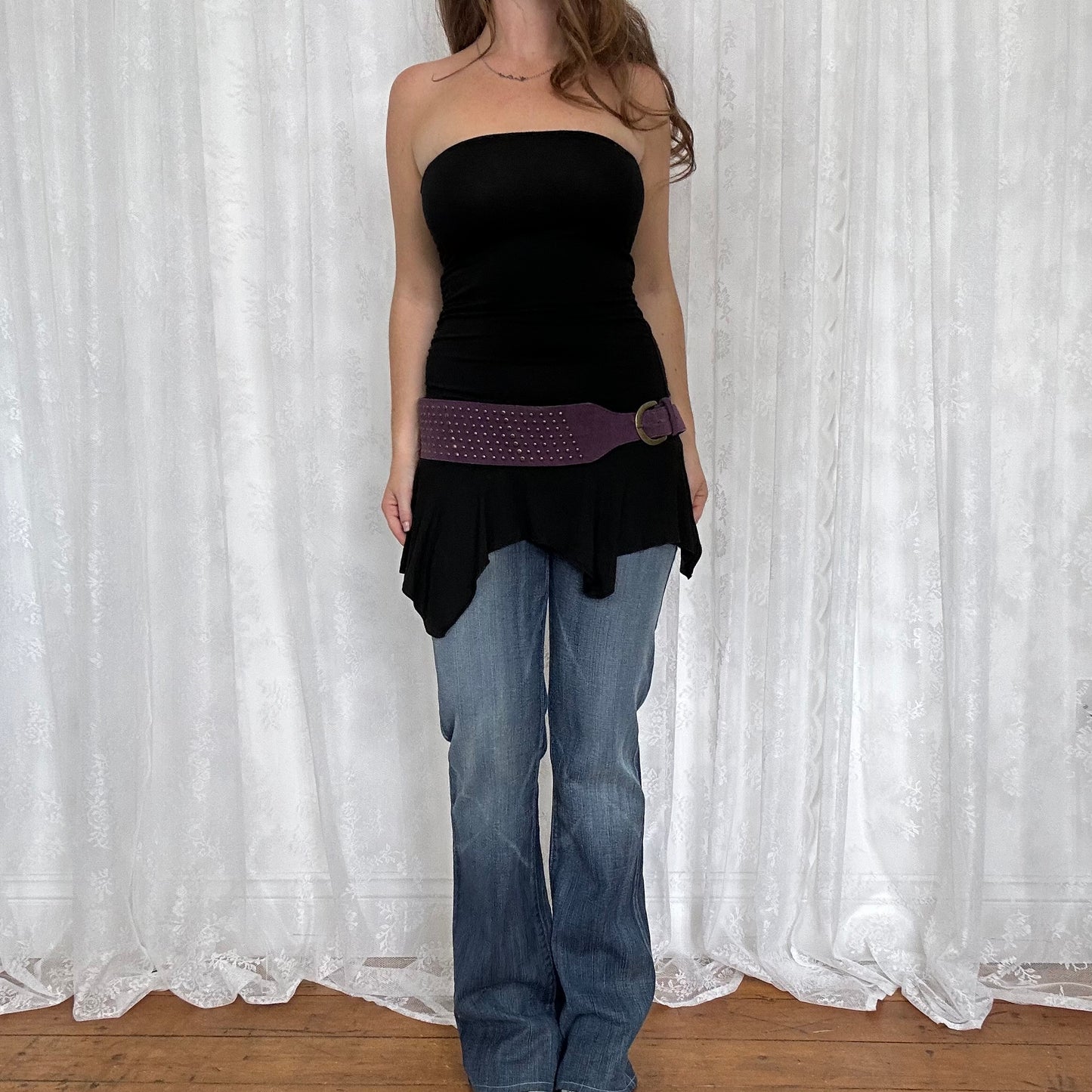 vintage 00s purple studded belt