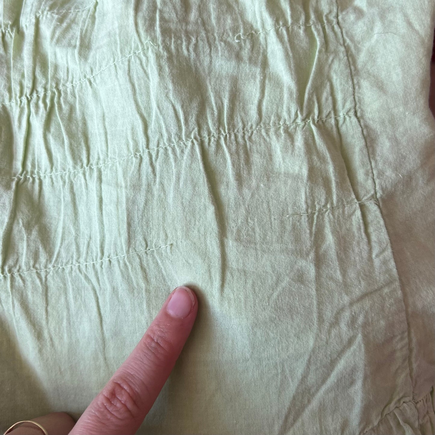 vintage 00s pale green lace up milkmaid top