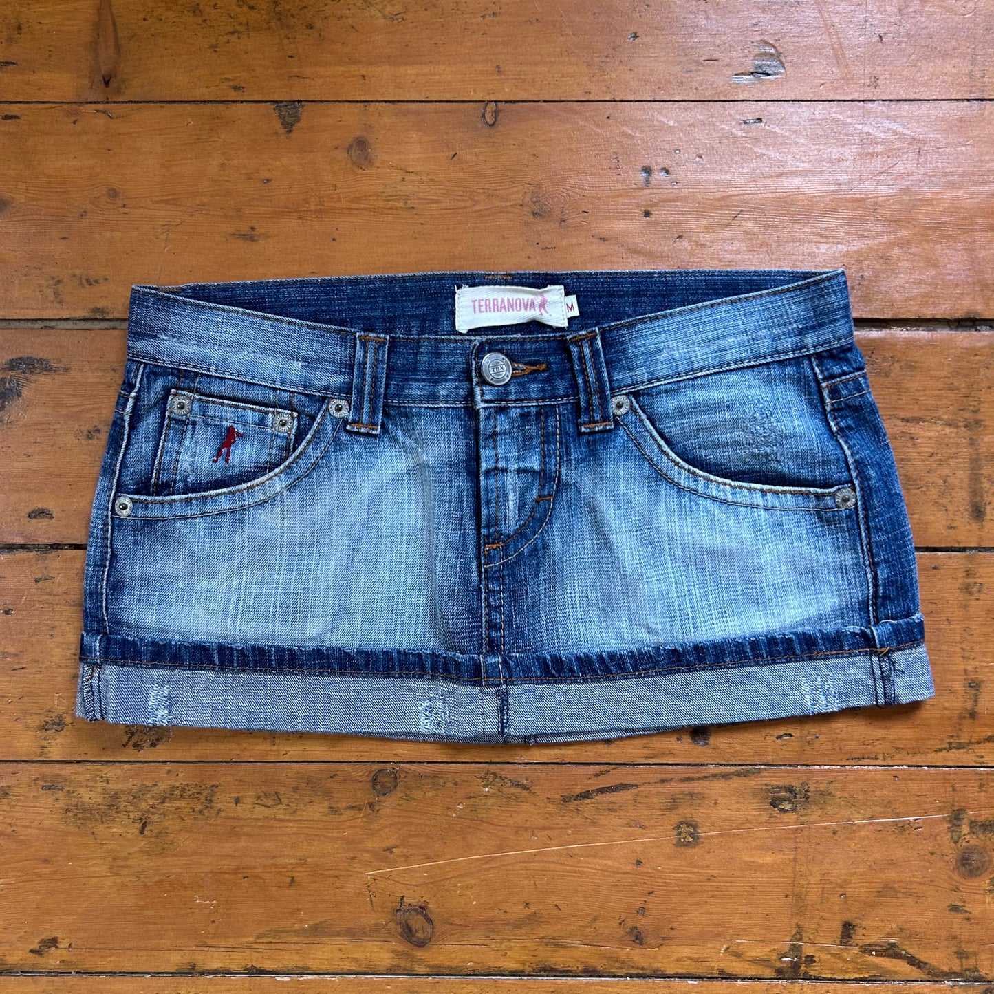 vintage 00s denim low rise micro skirt