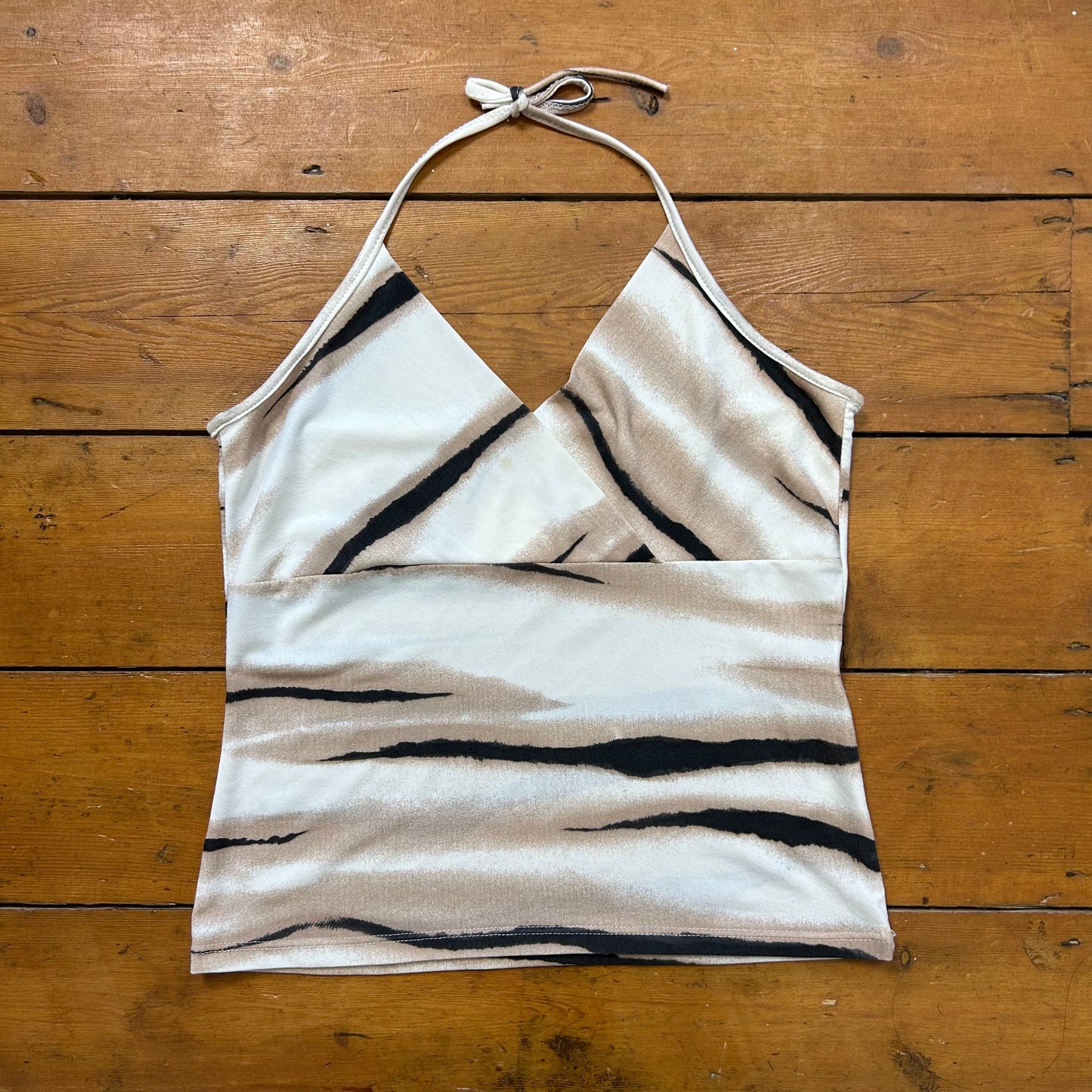 vintage 00s animal print halter top