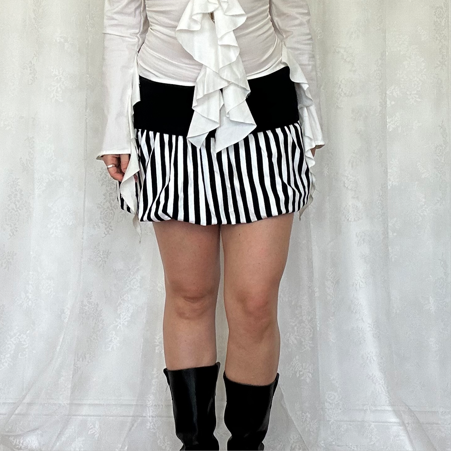 vintage 00s striped bubble skirt