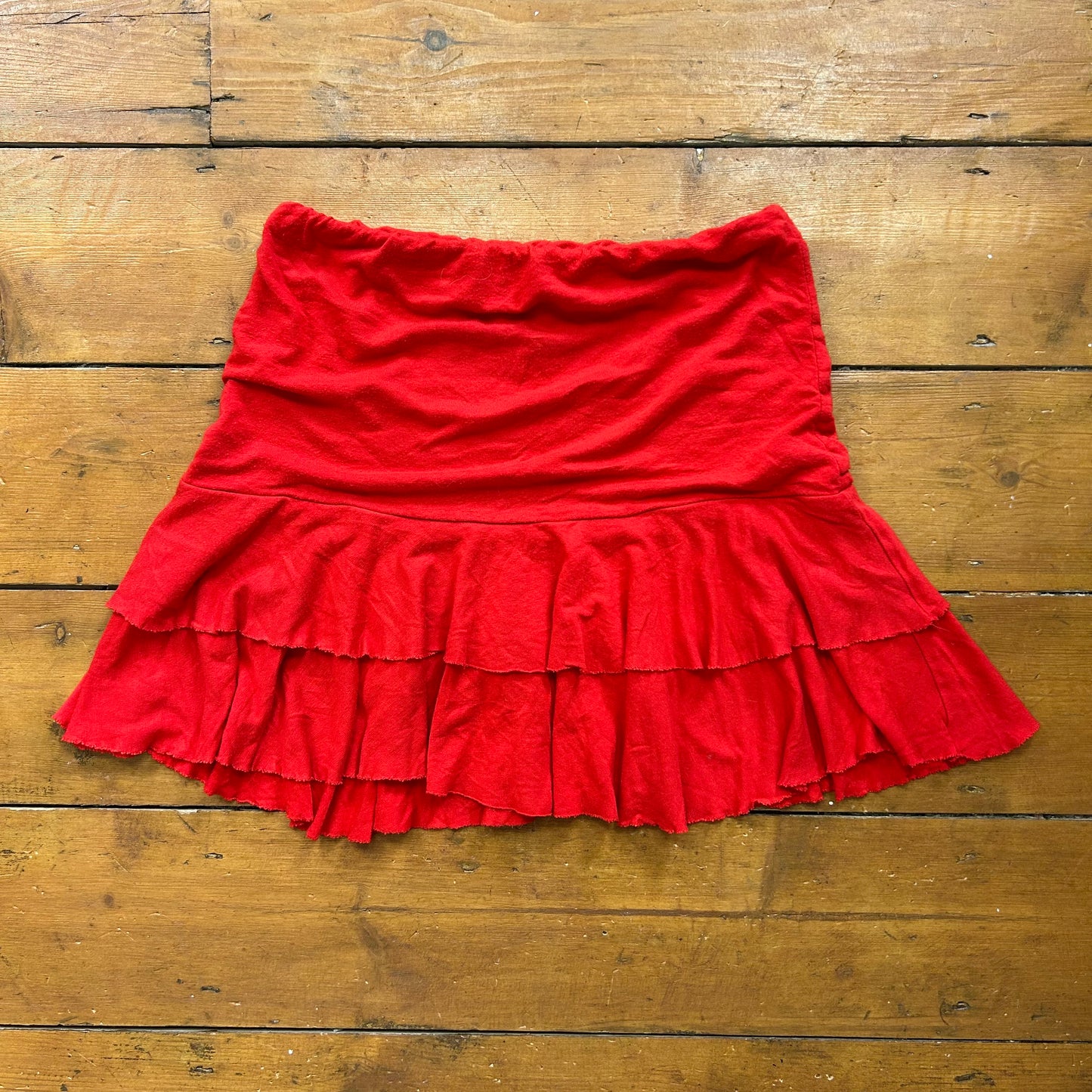 vintage 00s red rara mini skirt