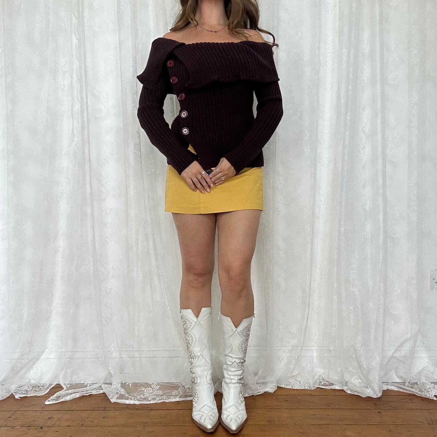 vintage 00s burgundy button knit jumper