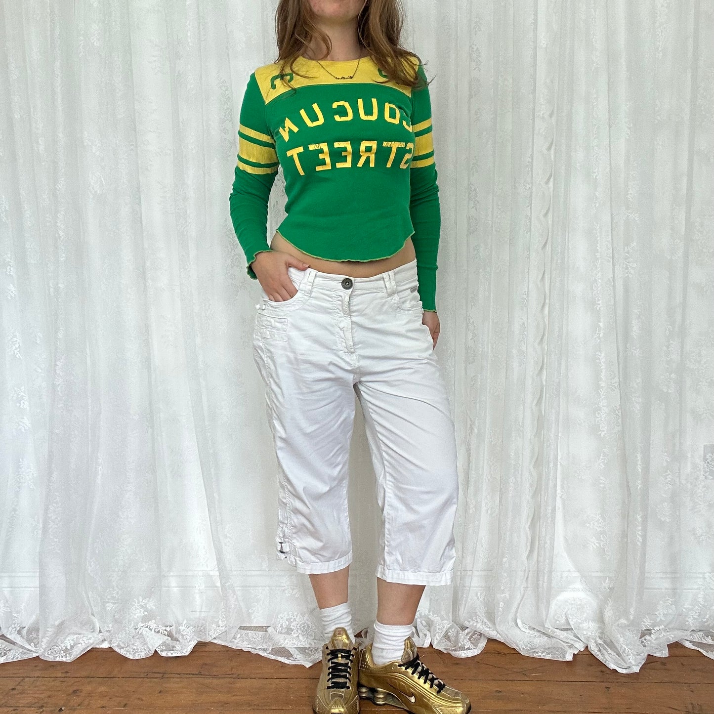 vintage 00s white capri pants