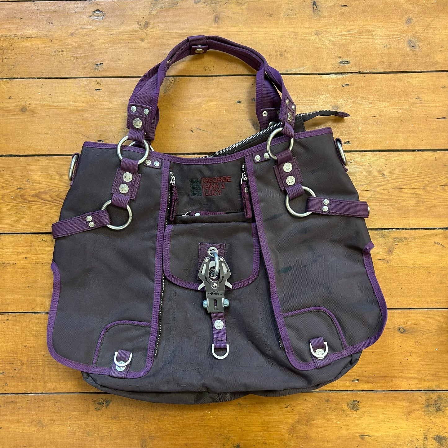 vintage 00s large purple George, Gina & Lucy cargo bag