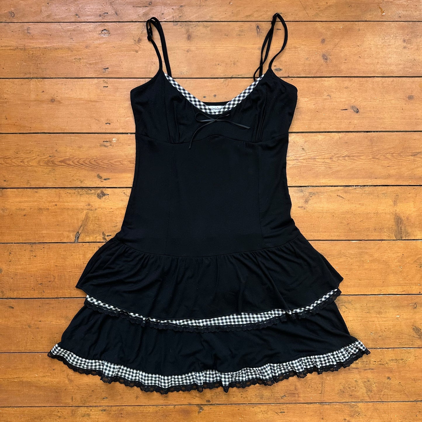 vintage 00s black gingham rara dress