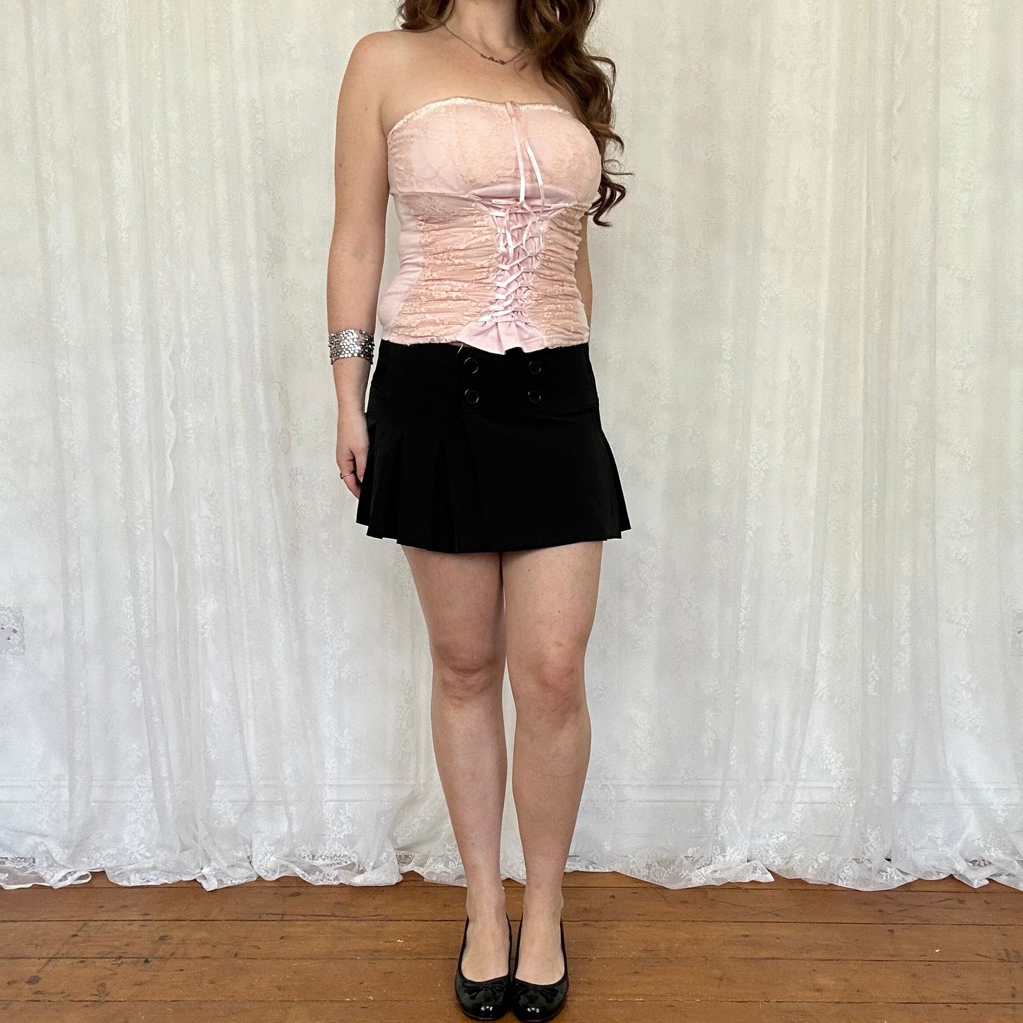 vintage 00s black pleated mini skirt