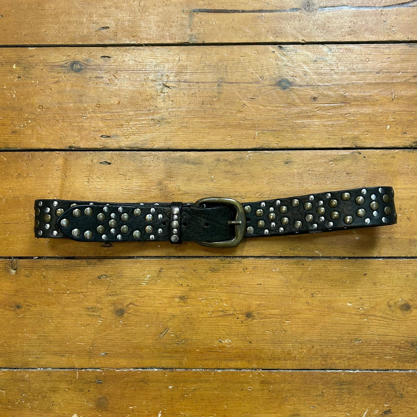 vintage 00s black studded belt