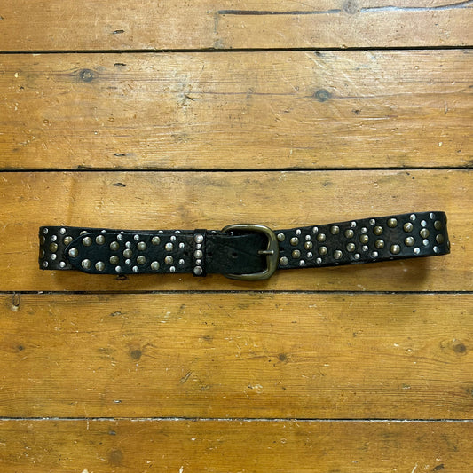 vintage 00s black studded belt