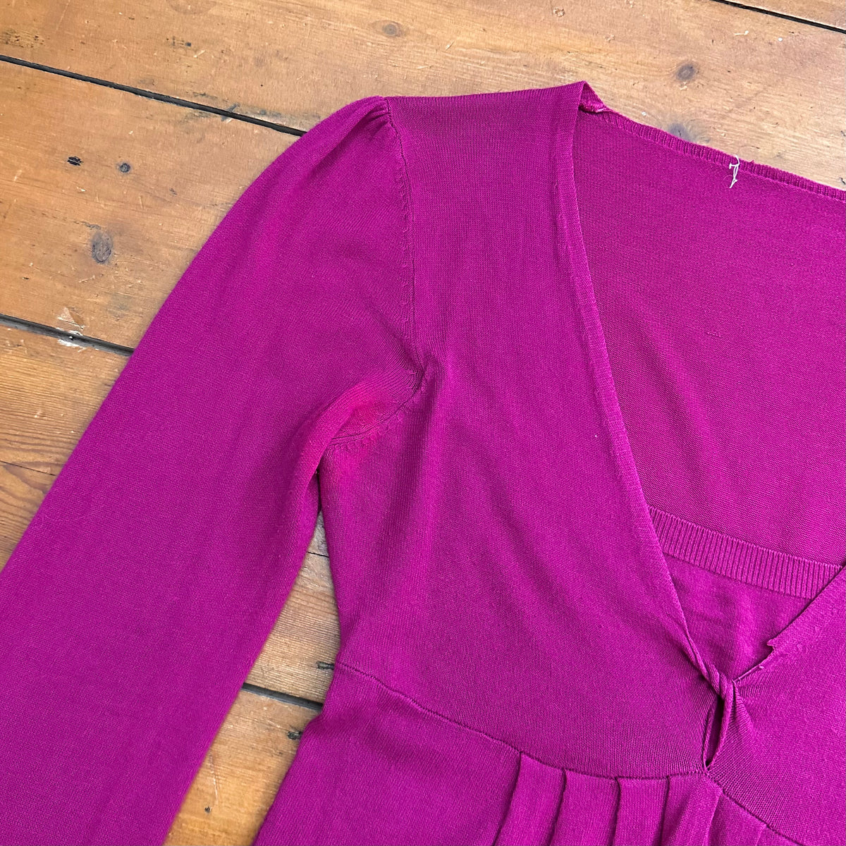vintage 00s fuchsia long sleeve babydoll top