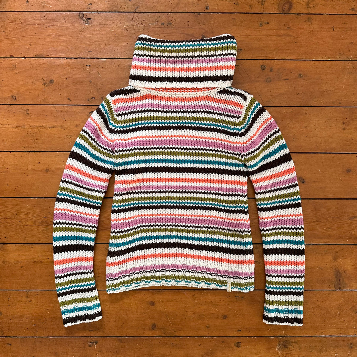vintage 00s killah striped roll neck knitted jumper