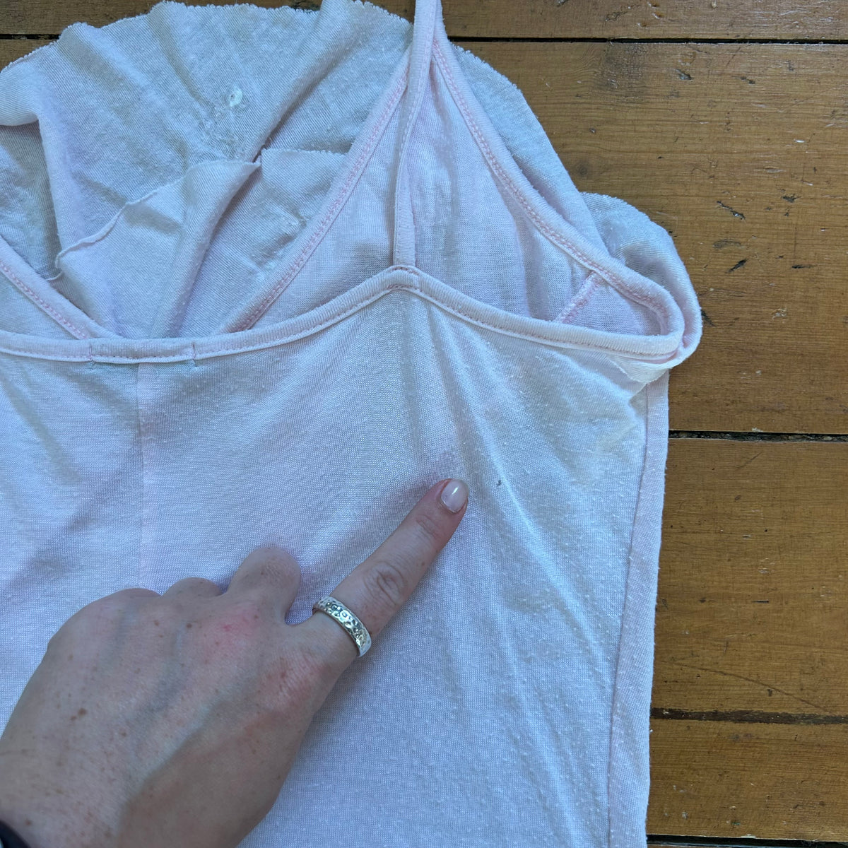 vintage 00s baby pink ruffle cami
