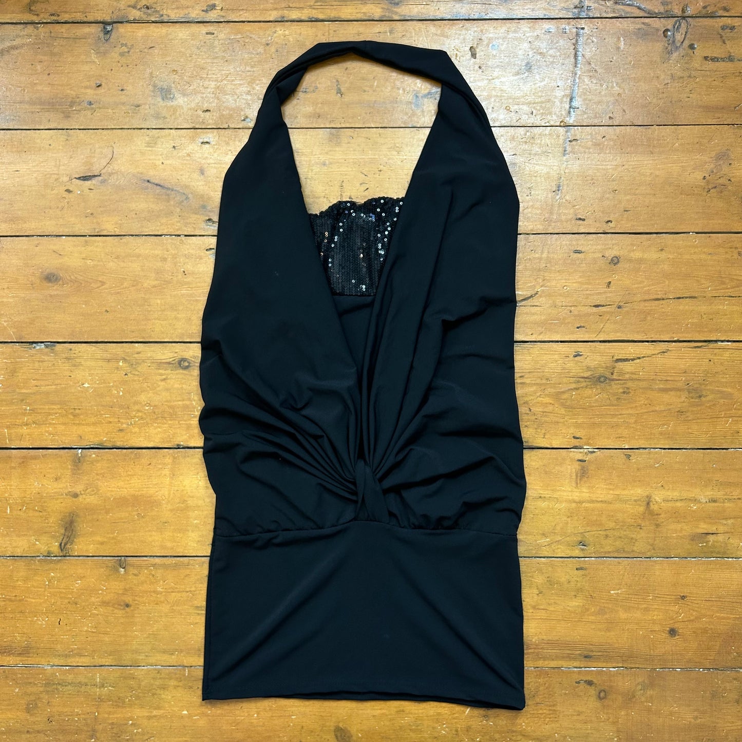 vintage 00s slinky cowl neck club dress