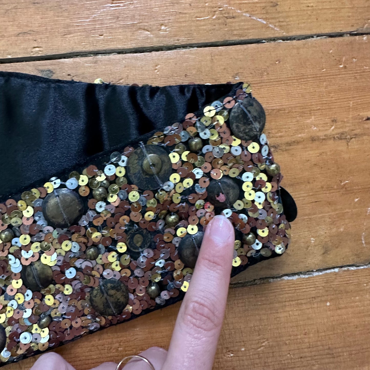 vintage 00s sequin tie up belt