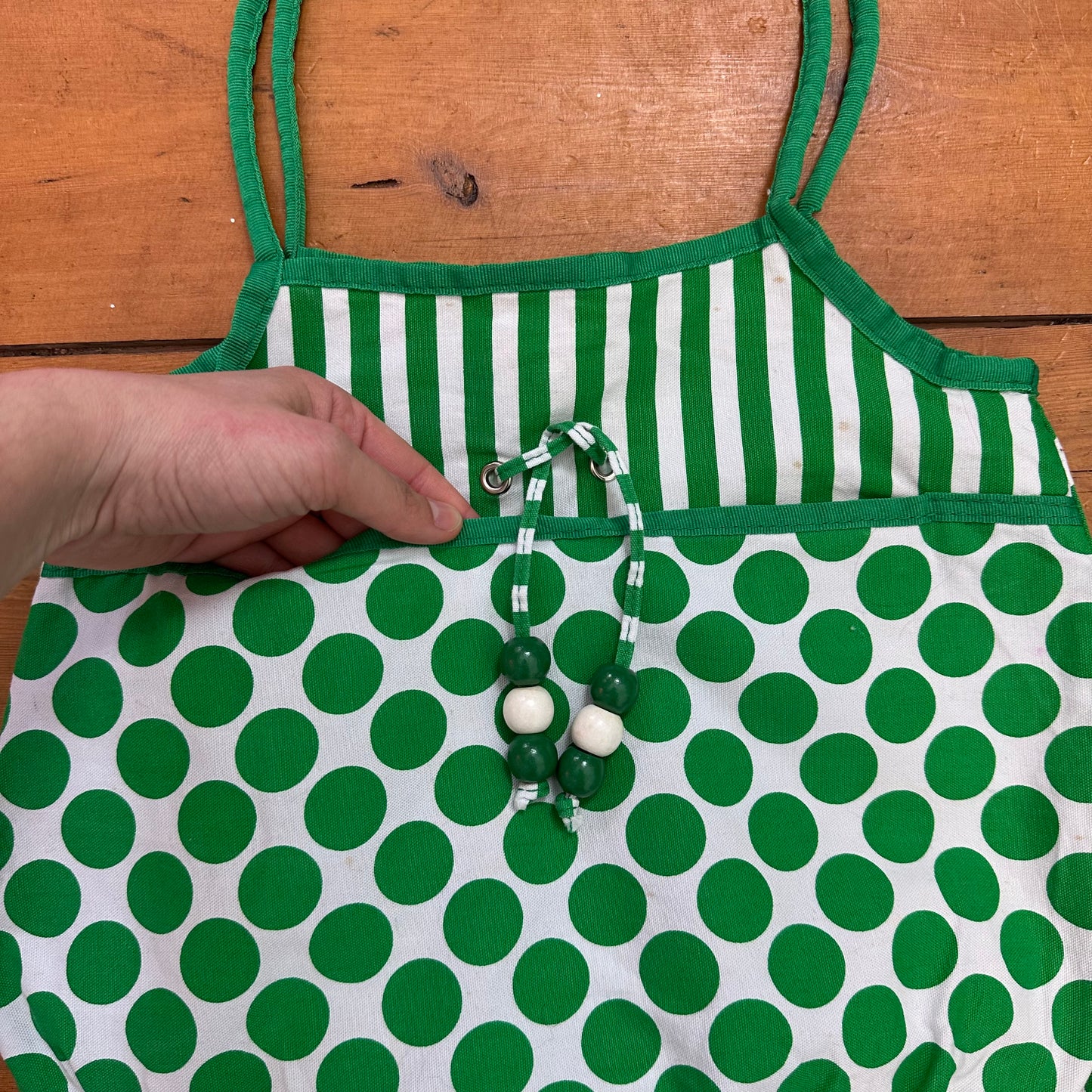 vintage 00s green polka dot shoulder bag