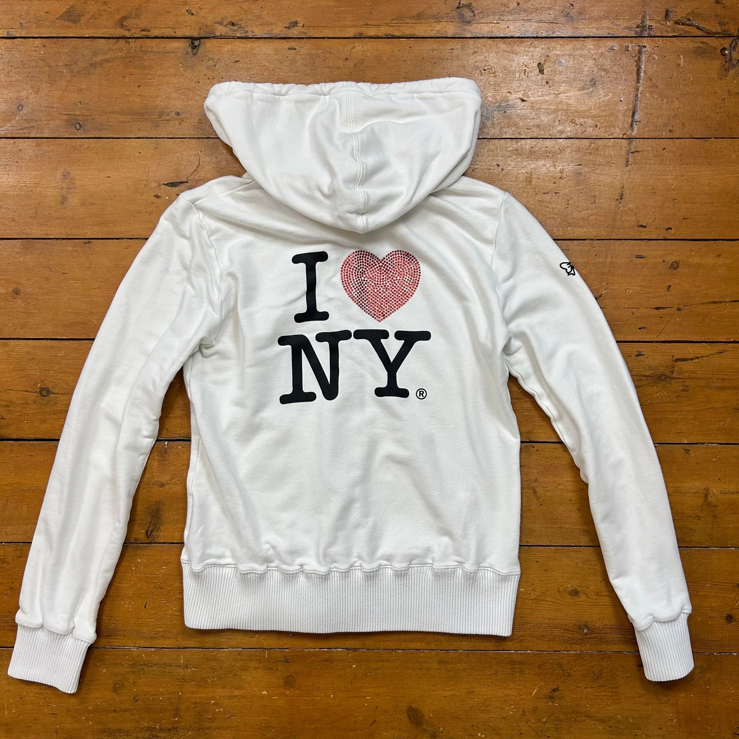 vintage 00s white New York zip up hoodie