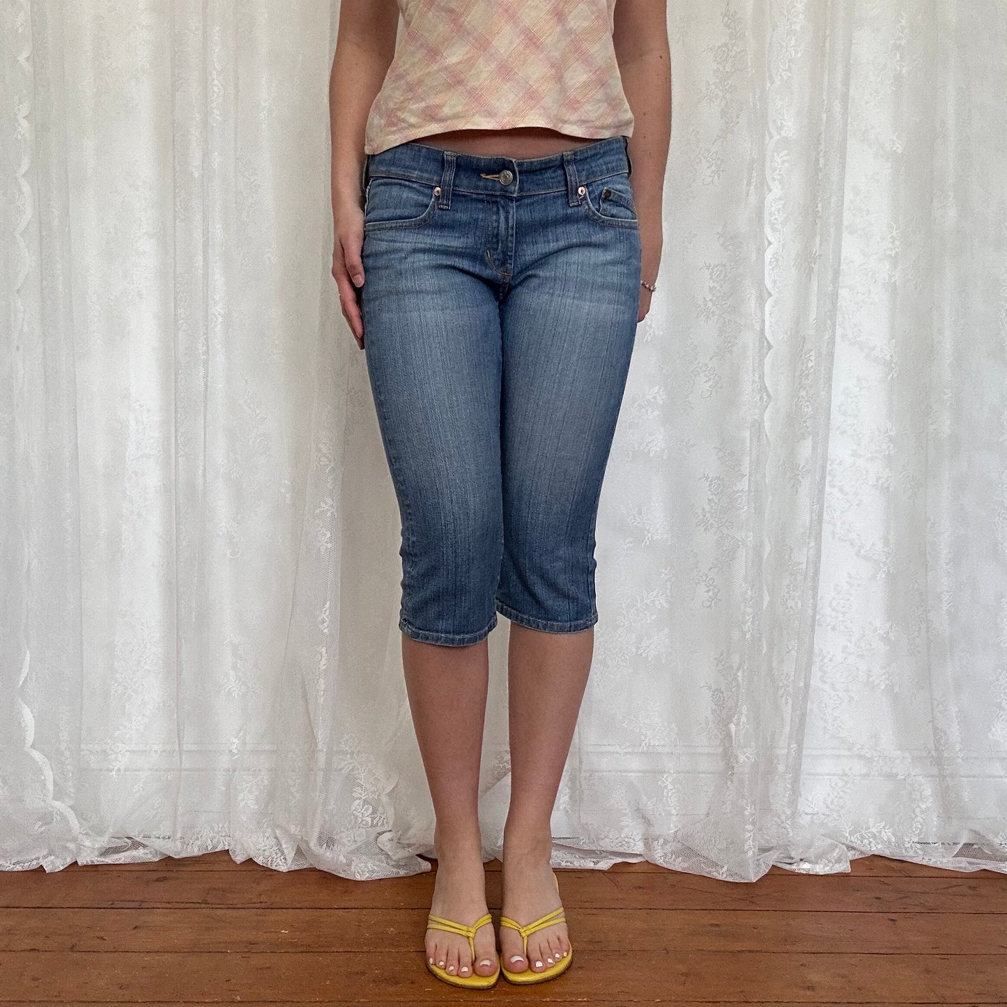vintage 00s denim capri pants