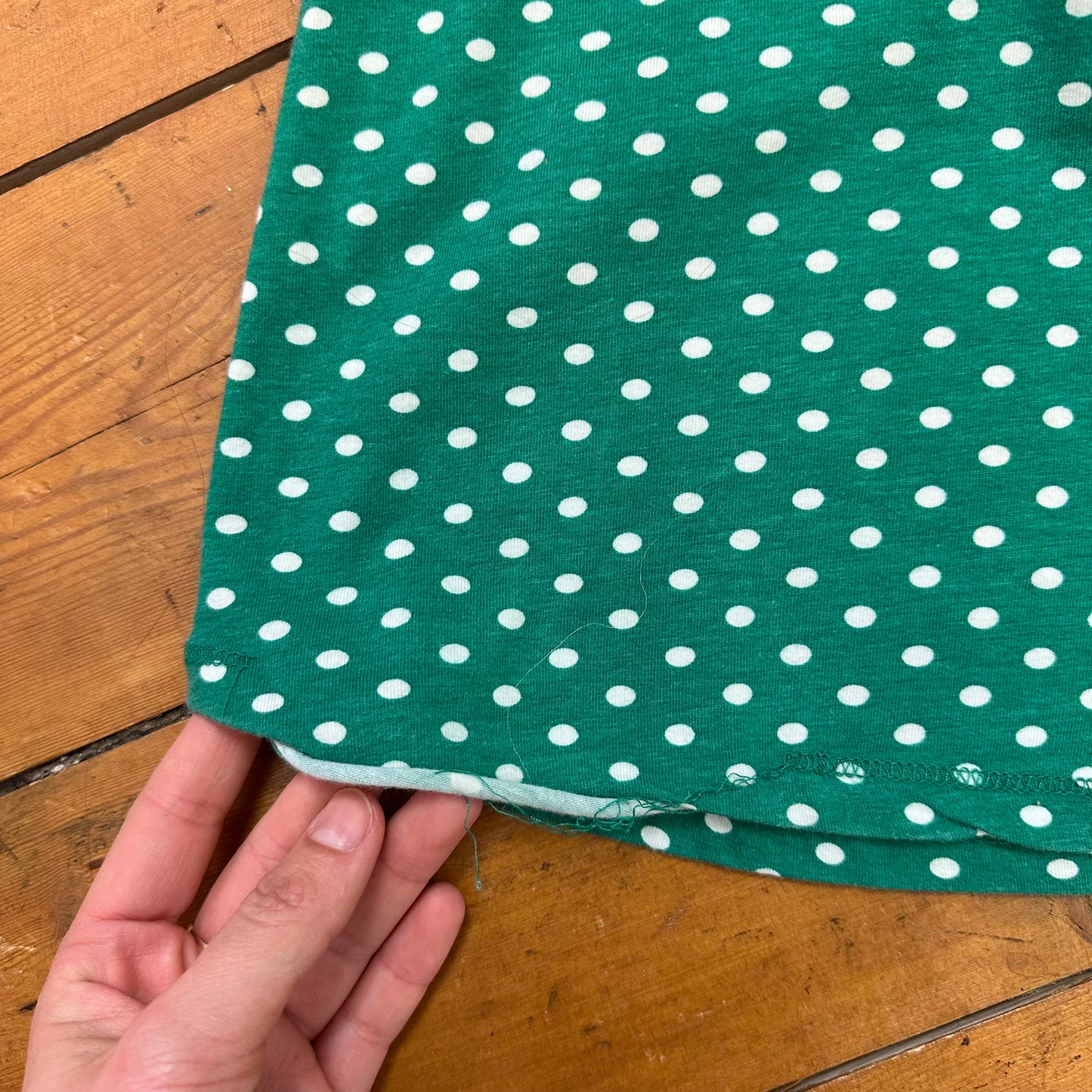 vintage 00s green polka dot strapless top