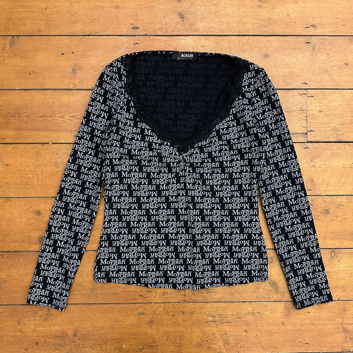 vintage 00s Morgan de Toi logo graphic long sleeve top