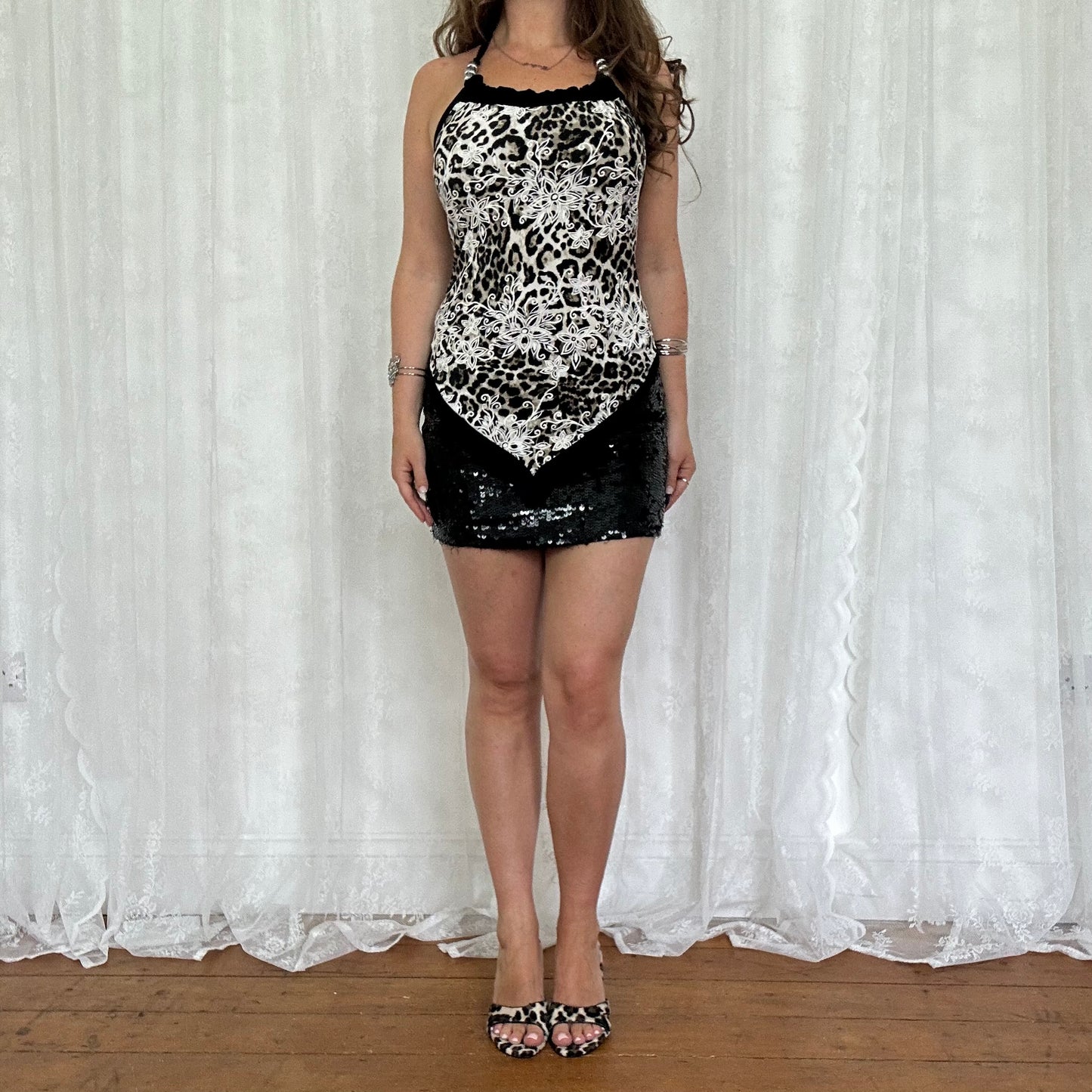vintage 00s leopard print halter top