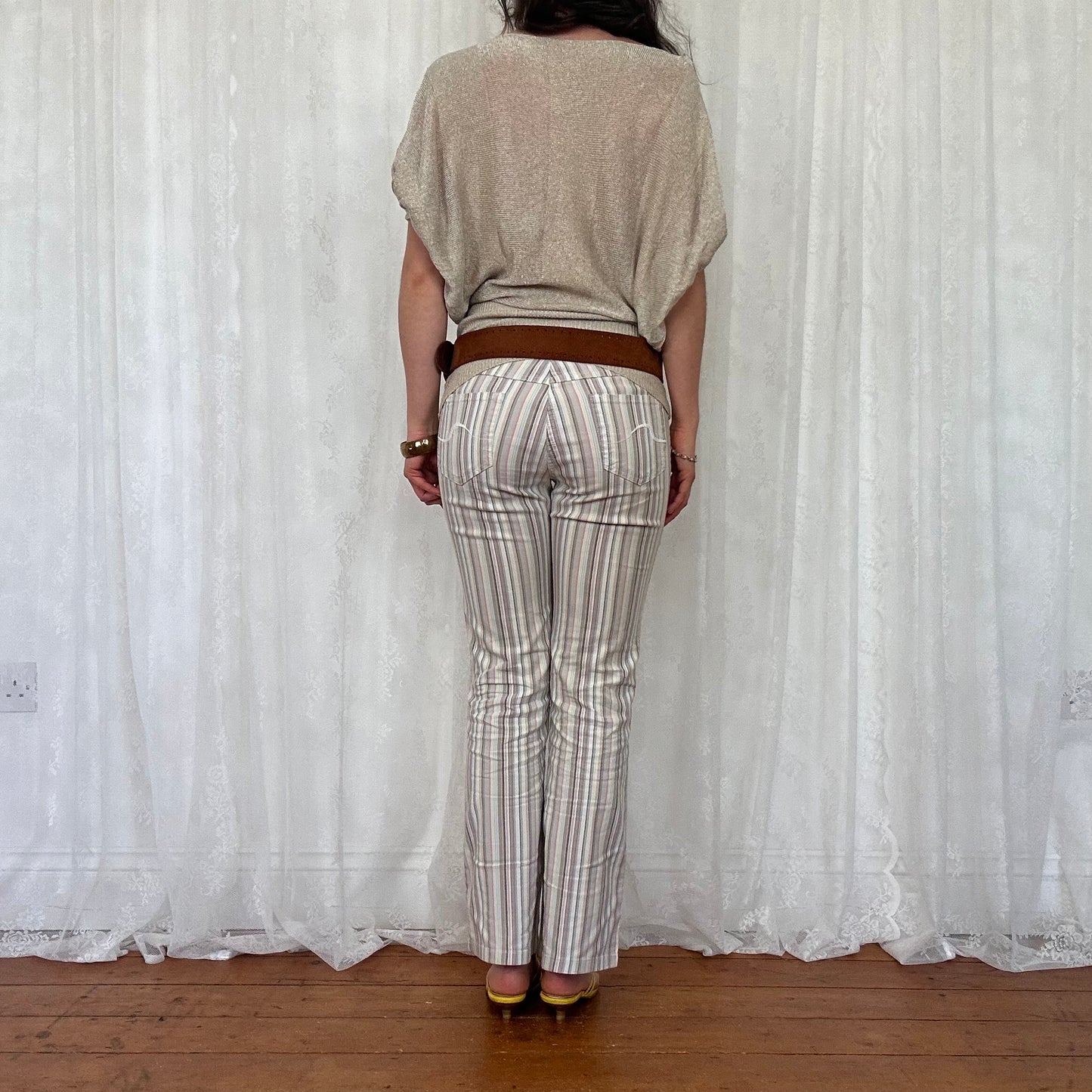 vintage 00s gold slouchy knit top