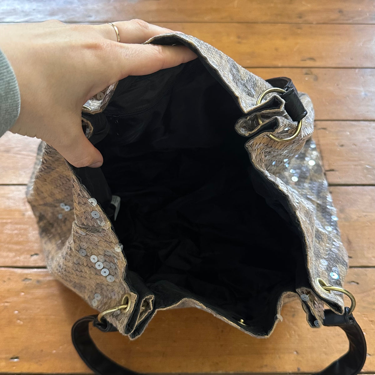 vintage 00s sequin leopard print shoulder bag